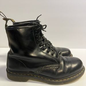 Dr. Martens 1460 Vintage Combat Boots Black Leather Womens 10 Mens US 9 UK 8